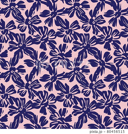 Pink Navy Floral Seamless Pattern Background Pink Navy Floral Seamless Pattern Background 80456515