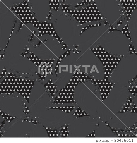 Black and White Floral Seamless Pattern Background 80456611