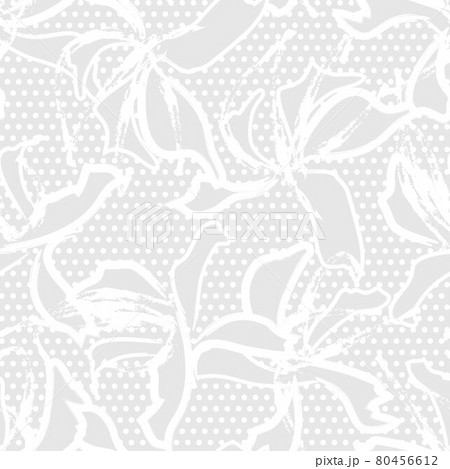 Black and White Floral Seamless Pattern Background 80456612