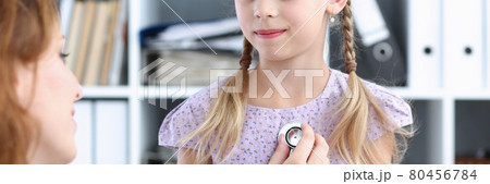 Little child at pediatrician reception Little child at pediatrician reception 80456784