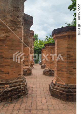 brick columns, at the entrance to the temple complex 80457222