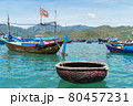 fishing boats, junks in the sea bay near the island of Vinperl 80457231