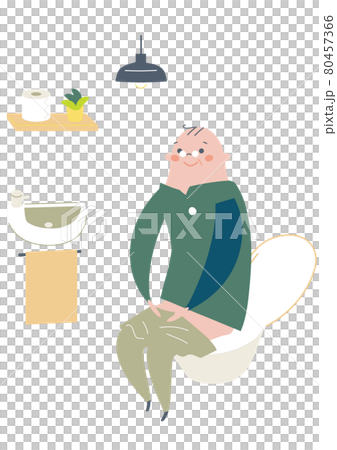 快適なトイレ空間　イラスト素材								 80457366