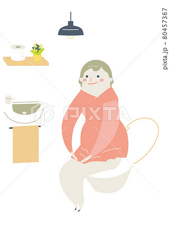 快適なトイレ空間 イラスト素材 快適なトイレ空間 イラスト素材 80457367