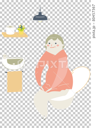 快適なトイレ空間 イラスト素材 快適なトイレ空間 イラスト素材 80457367