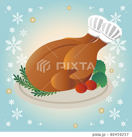 クリスマス ローストチキン パーティー 料理 チキン シンプル 背景 イラスト素材のイラスト素材 クリスマス ローストチキン パーティー 料理 チキン シンプル 背景 イラスト素材のイラスト素材