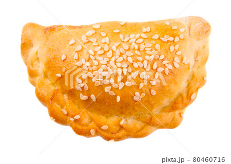 Isolated oriental cuisine meat stuffed pie samsa 80460716