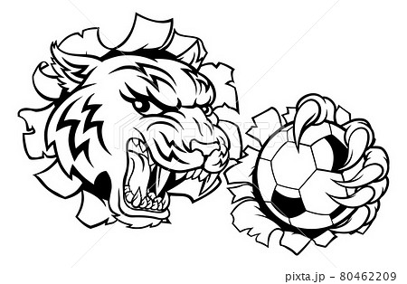 Tiger Soccer Football Player Animal Sports Mascot Tiger Soccer Football Player Animal Sports Mascot 80462209
