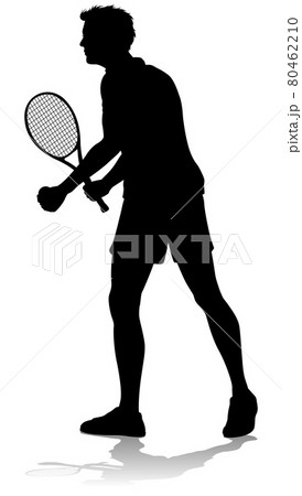 Tennis Silhouette Sport Player Man 80462210