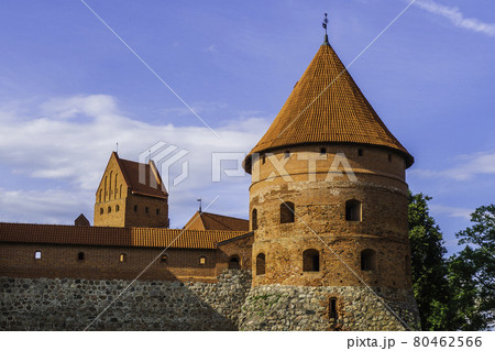 Medieval Gothic Island Castle of Trakai, Located in Galve Lake. Lithuania Medieval Gothic Island Castle of Trakai, Located in Galve Lake. Lithuania 80462566