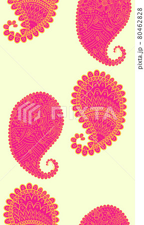 Turkish cucumber pattern in classic style. Traditional motif. Abstract retro texture. Vintage print. 80462828