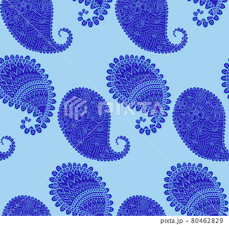 Turkish cucumber pattern in classic style. Traditional motif. Abstract retro texture. Vintage print. 80462829