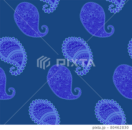 Turkish cucumber pattern in classic style. Traditional motif. Abstract retro texture. Vintage print. 80462830