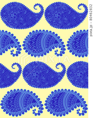 Turkish cucumber pattern in classic style. Traditional motif. Abstract retro texture. Vintage print. 80462832