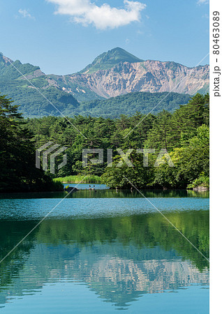五色沼　湖沼群　毘沙門沼　磐梯山　福島県北塩原村 80463089
