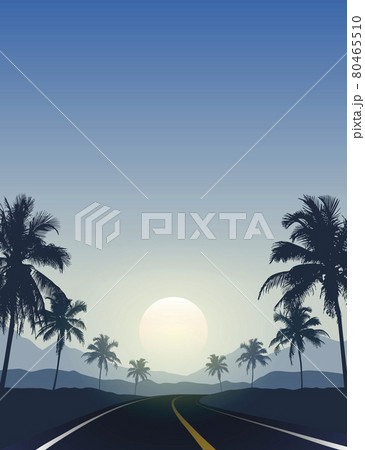 summer paradise road trip beautiful sunset tropical palm summer paradise road trip beautiful sunset tropical palm 80465510
