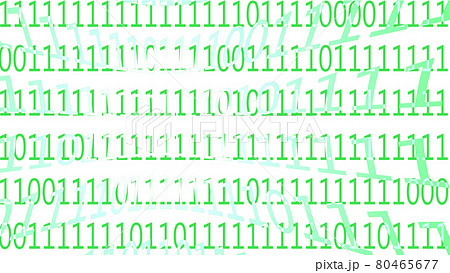 無数に並んだ0と1と歪んで浮き上がる数字の列 80465677