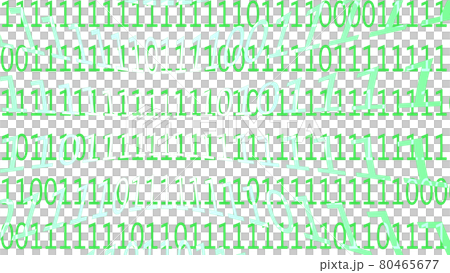 無数に並んだ0と1と歪んで浮き上がる数字の列 80465677