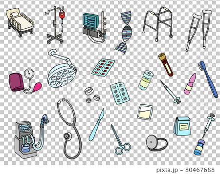 Medical equipment, color medical equipment, syringes, artificial respirators, crutches, medicines, vaccines, etc. 80467688