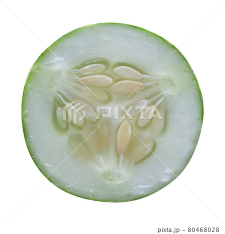Cucumber slice isolated on white background Cucumber slice isolated on white background 80468028