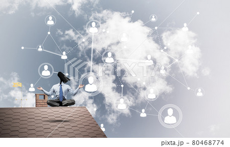 Concept of security and privacy protection with camera headed ma 80468774