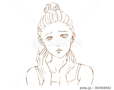 肌に悩む女性 80468992