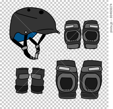 ヘルメットとプロテクターのイメージイラスト 80469874