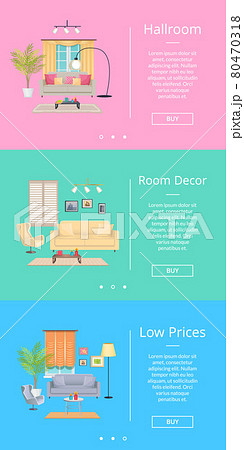 Hallroom and Room Decor on Vector Illustration Hallroom and Room Decor on Vector Illustration 80470318