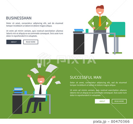 Succsessful Man and Businessman on Workplaces 80470366