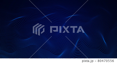 Array of glowing dots in the form of an abstract wave. Vector design element. Array of glowing dots in the form of an abstract wave. Vector design element. 80470556