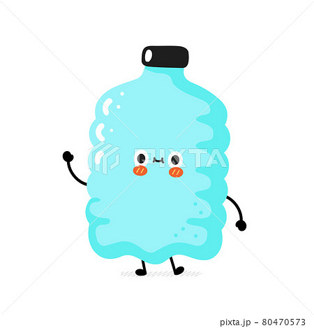 Cute funny happy smile plastic bottle character. Vector cartoon character sticker illustration. Funny happy plastic bottle cartoon character concept. Isolated on white background Cute funny happy smile plastic bottle character. Vector cartoon character sticker illustration. Funny happy plastic bottle cartoon character concept. Isolated on white background 80470573
