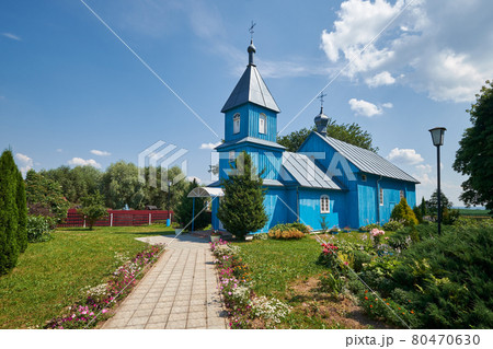 Old wooden Church of the Placing of Robe of the Blessed Virgin Mary in Gruzdovo, Minsk region, Belarus Old wooden Church of the Placing of Robe of the Blessed Virgin Mary in Gruzdovo, Minsk region, Belarus 80470630