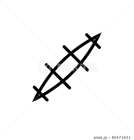 Cut suture scar vector simple icon. First aid...のイラスト素材 [80471631] - PIXTA