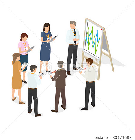 Business People with Tablet Write Changes on Paper Business People with Tablet Write Changes on Paper 80471687