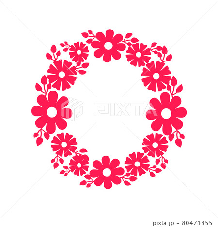 Round Frame Made of Blooming Flowers Vector Icon Round Frame Made of Blooming Flowers Vector Icon 80471855