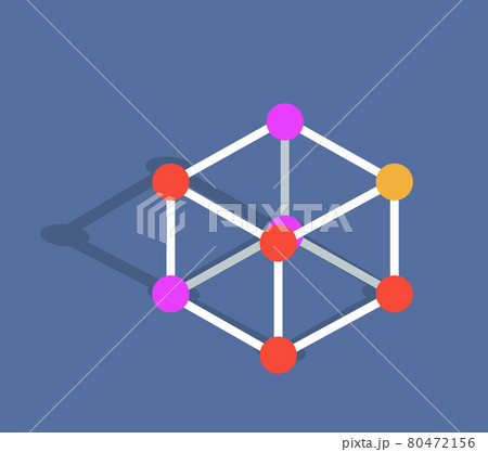 Molecule Mode Vector Illustration Isolated on Blue 80472156