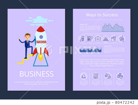 Success and Business Set on Vector Illustration 80472242