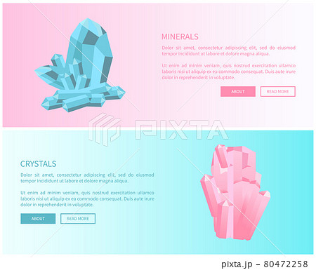 Minerals and Crystals, Pink Quartz and Aquamarine 80472258