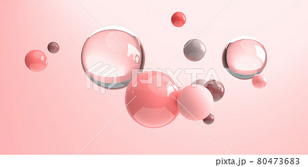 3D render of floating different size of spheres 80473683