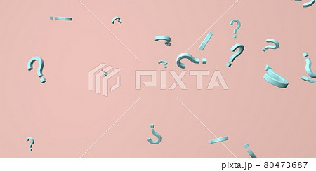 Flying scattered question marks - 3D render 80473687