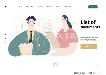 Medical insurance illustration - list of documents. Modern flat vector 80473930