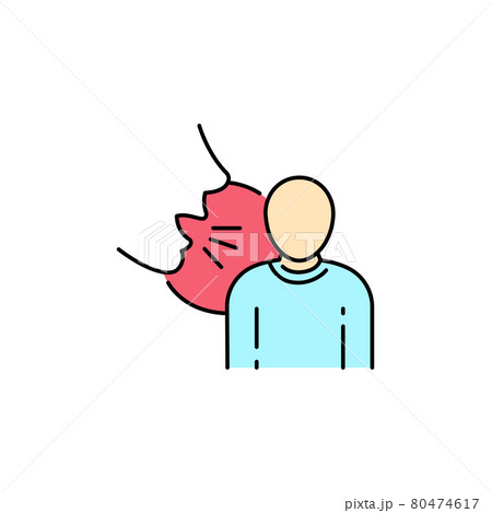 Insult black line icon. Verbal bullying. Harassment, social abuse and violence. Insult black line icon. Verbal bullying. Harassment, social abuse and violence. 80474617