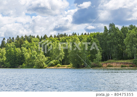 Picturesque lake in the countryside on a sunny summer day Picturesque lake in the countryside on a sunny summer day 80475355