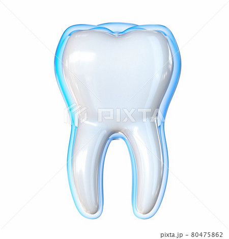 Tooth Protected With Blue Shield 3dのイラスト素材