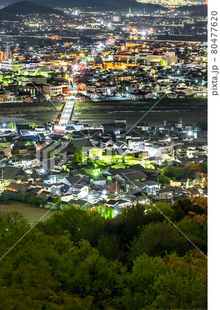 龍野公園展望台から、たつの市の夜景を眺める（兵庫県たつの市龍野町北龍野）※作品コメント欄に撮影位置 80477620