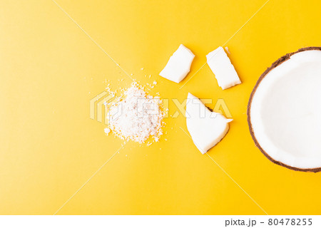 fresh coconut group set different half and slices fresh coconut group set different half and slices 80478255