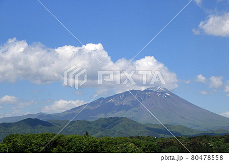 盛岡市緑が丘から望む初夏の岩手山 80478558