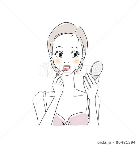 メイクする女性　口紅 80481594