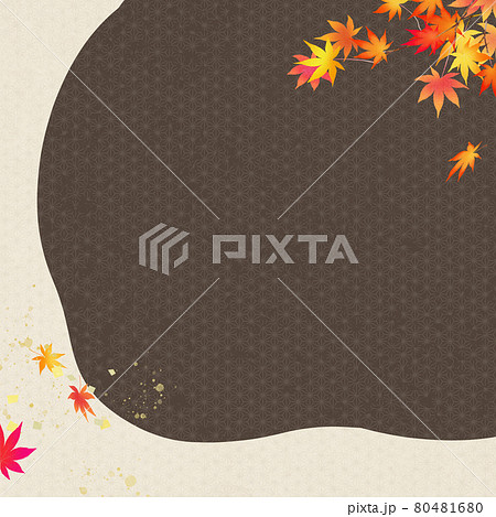 モダンな秋の和風背景のイラスト素材