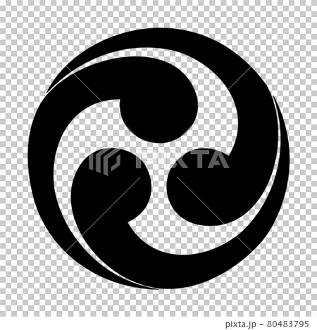 足利幕府後期・鎌倉府の関東八将軍 小山成長の家紋 尾長左三つ巴 足利幕府後期・鎌倉府の関東八将軍 小山成長の家紋 尾長左三つ巴 80483795